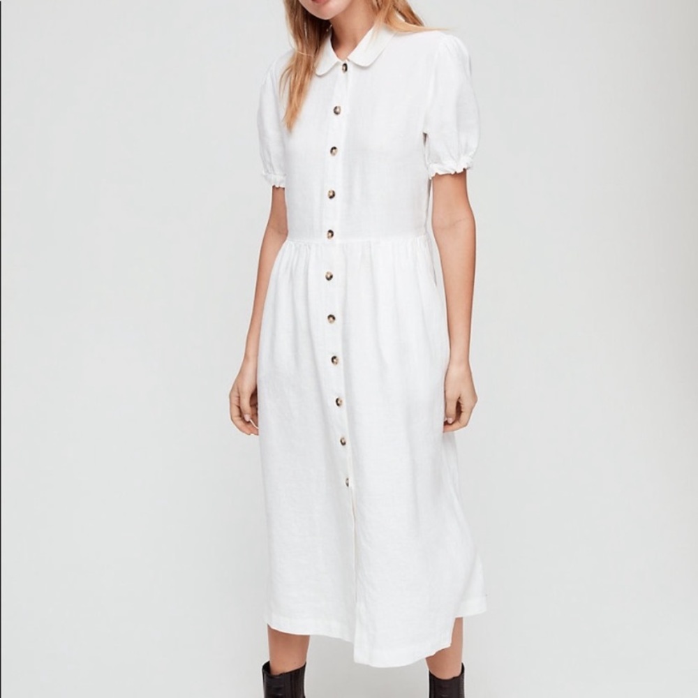 ARITZIA Wilfred Naeva Linen Button Front Dress S - Picture 10 of 16